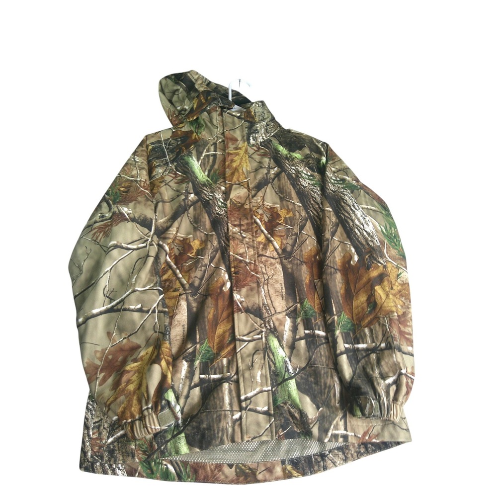 Guide Series Men's Realtree Camo Hooded Hunting Jacket Full Zip Mesh Lined Large